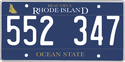 RI license plate 552347