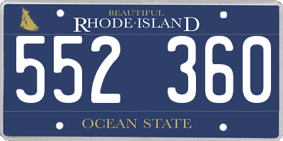 RI license plate 552360