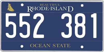 RI license plate 552381