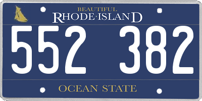 RI license plate 552382