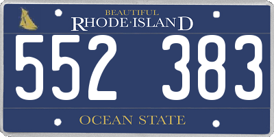 RI license plate 552383