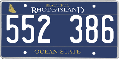 RI license plate 552386