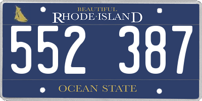 RI license plate 552387