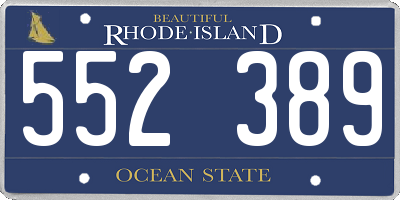 RI license plate 552389