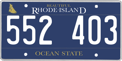 RI license plate 552403
