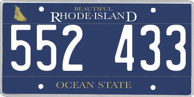 RI license plate 552433