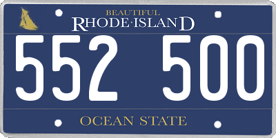 RI license plate 552500