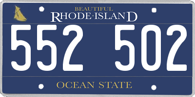 RI license plate 552502