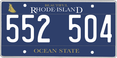 RI license plate 552504