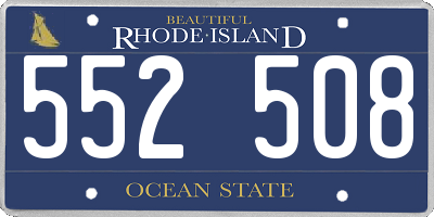 RI license plate 552508