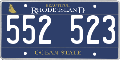 RI license plate 552523