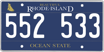 RI license plate 552533