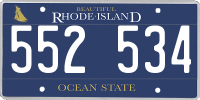 RI license plate 552534