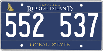 RI license plate 552537