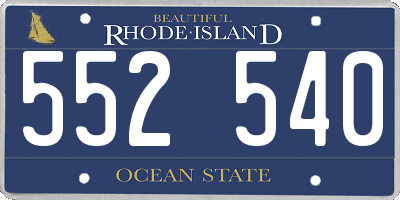 RI license plate 552540