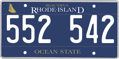 RI license plate 552542