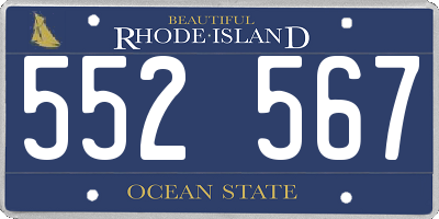 RI license plate 552567