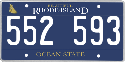 RI license plate 552593