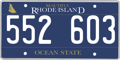 RI license plate 552603