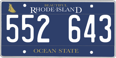 RI license plate 552643