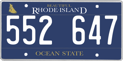 RI license plate 552647