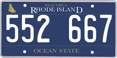 RI license plate 552667