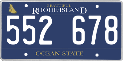 RI license plate 552678