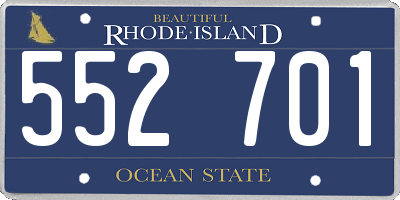 RI license plate 552701