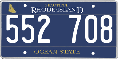 RI license plate 552708