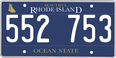 RI license plate 552753