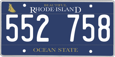 RI license plate 552758