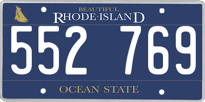 RI license plate 552769