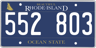 RI license plate 552803