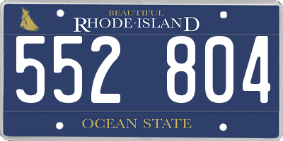 RI license plate 552804