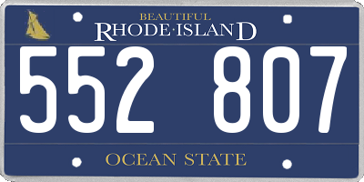 RI license plate 552807