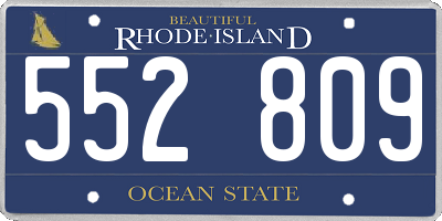 RI license plate 552809