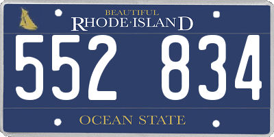 RI license plate 552834