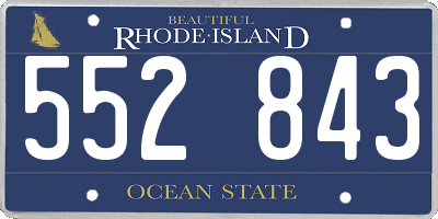 RI license plate 552843