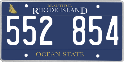 RI license plate 552854