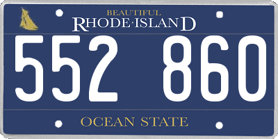 RI license plate 552860