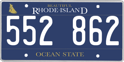 RI license plate 552862