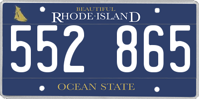 RI license plate 552865