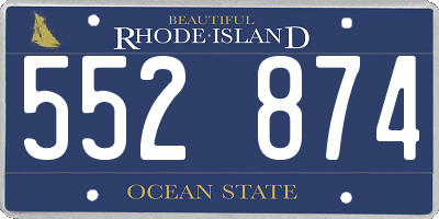 RI license plate 552874