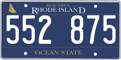 RI license plate 552875