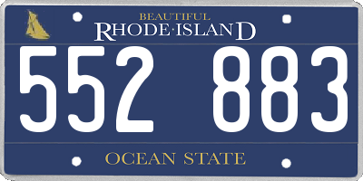 RI license plate 552883