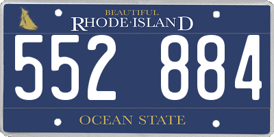 RI license plate 552884