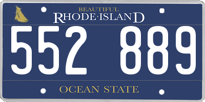 RI license plate 552889