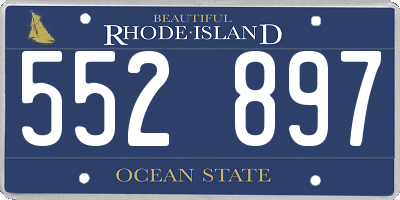 RI license plate 552897