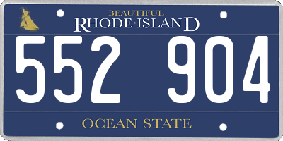 RI license plate 552904