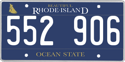 RI license plate 552906